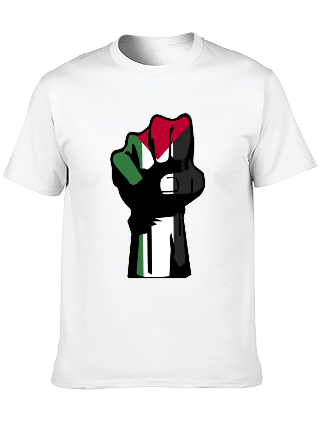 Flag Fist Black T-Shirt - Palestine Solidarity