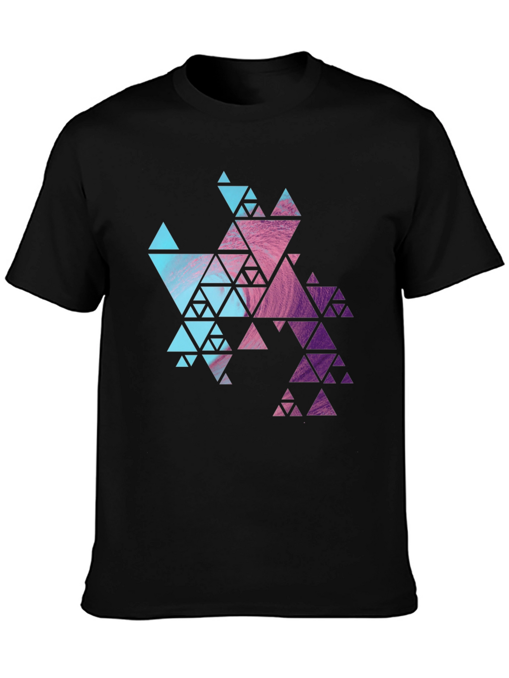 Geometric Fractal Triangle T-Shirt - Modern Design