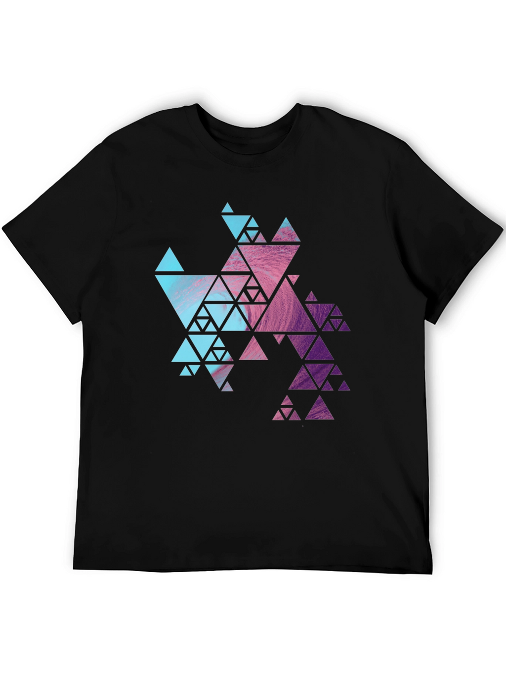Geometric Fractal Triangle T-Shirt - Modern Design