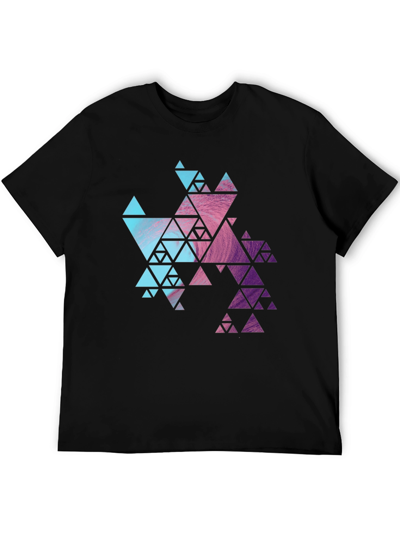 Geometric Fractal Triangle T-Shirt - Modern Design