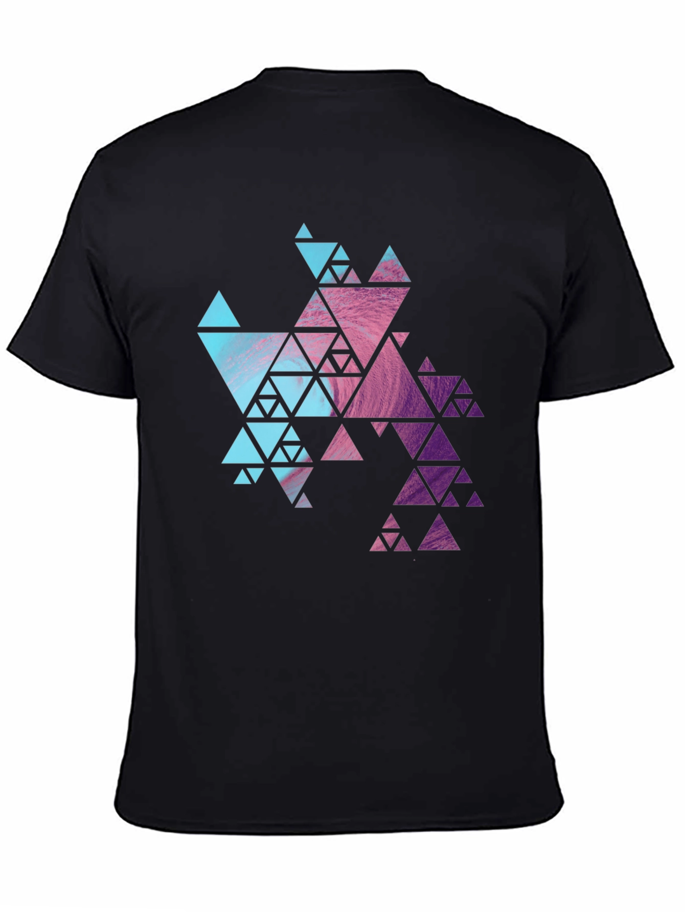Geometric Fractal Triangle T-Shirt - Modern Design