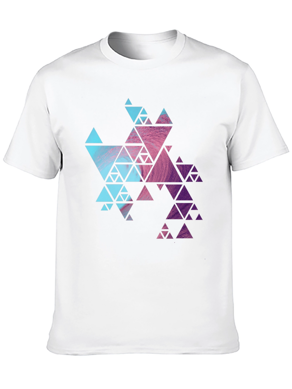 Geometric Fractal Triangle T-Shirt - Modern Design