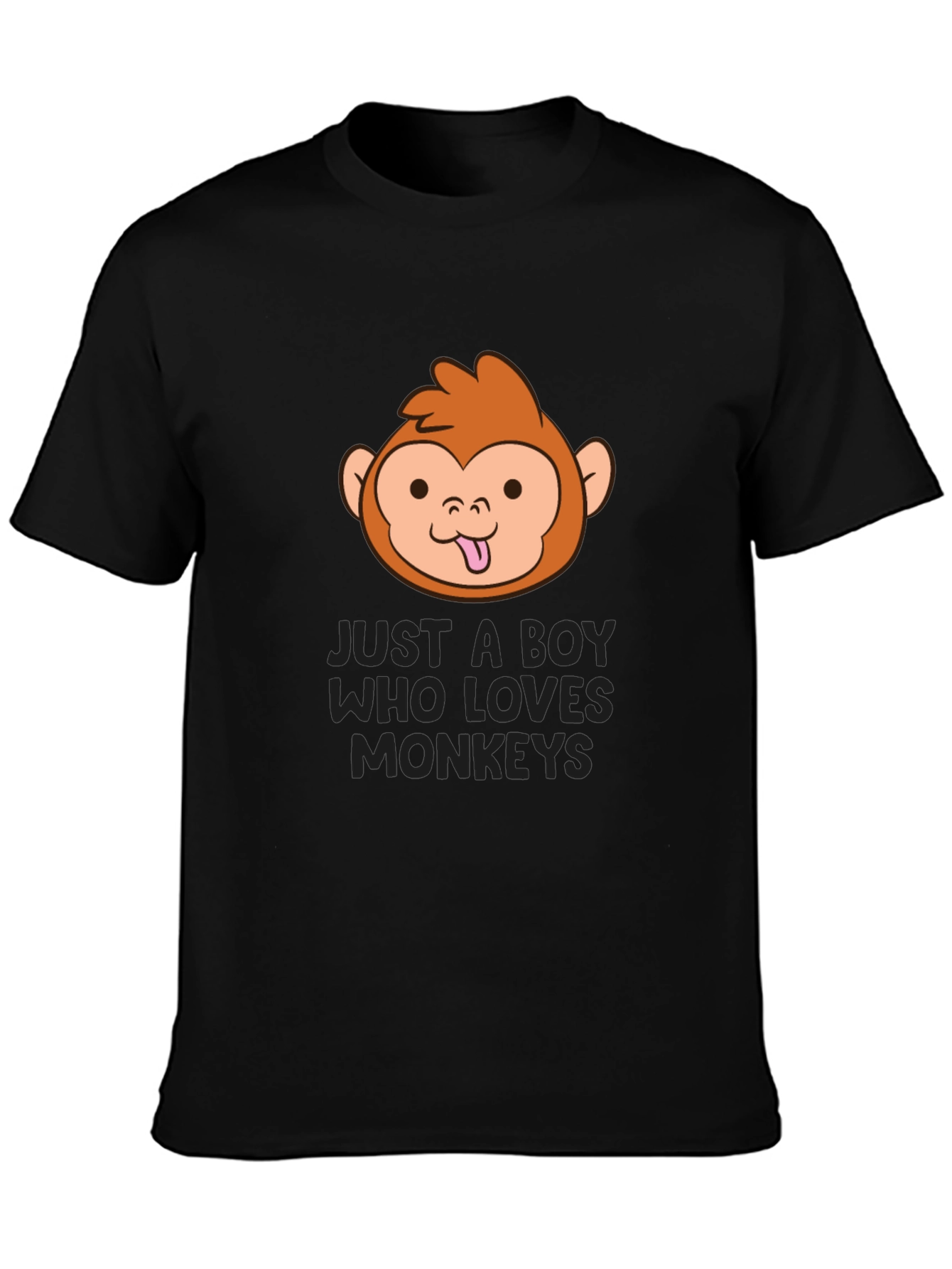 Funny Monkey Lover Boys Black T-Shirt