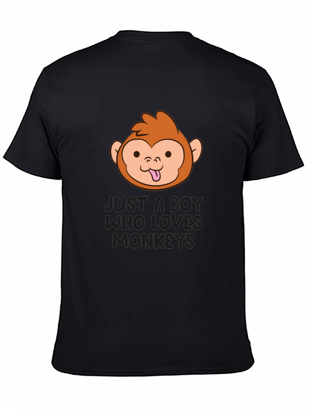 Funny Monkey Lover Boys Black T-Shirt