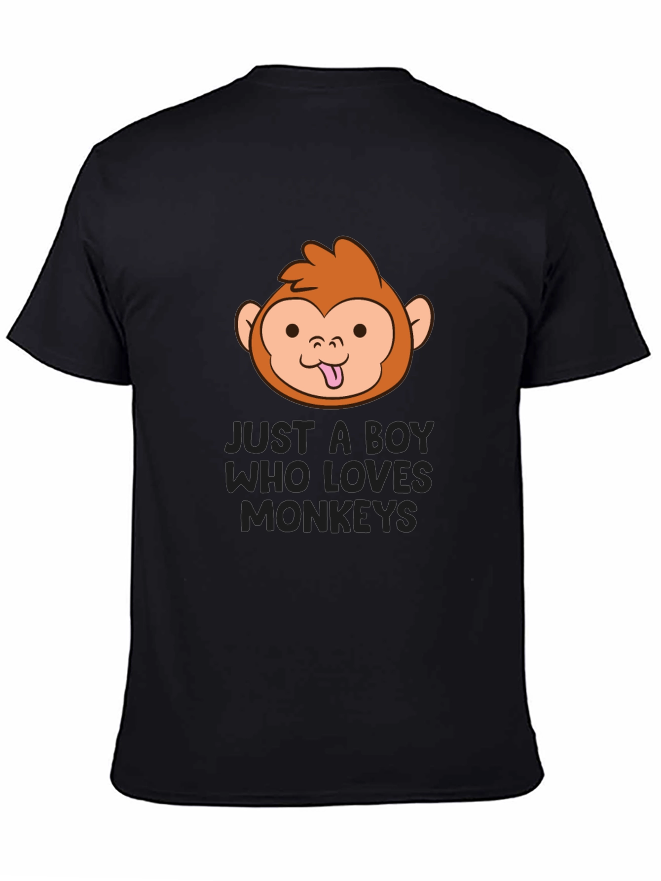 Funny Monkey Lover Boys Black T-Shirt