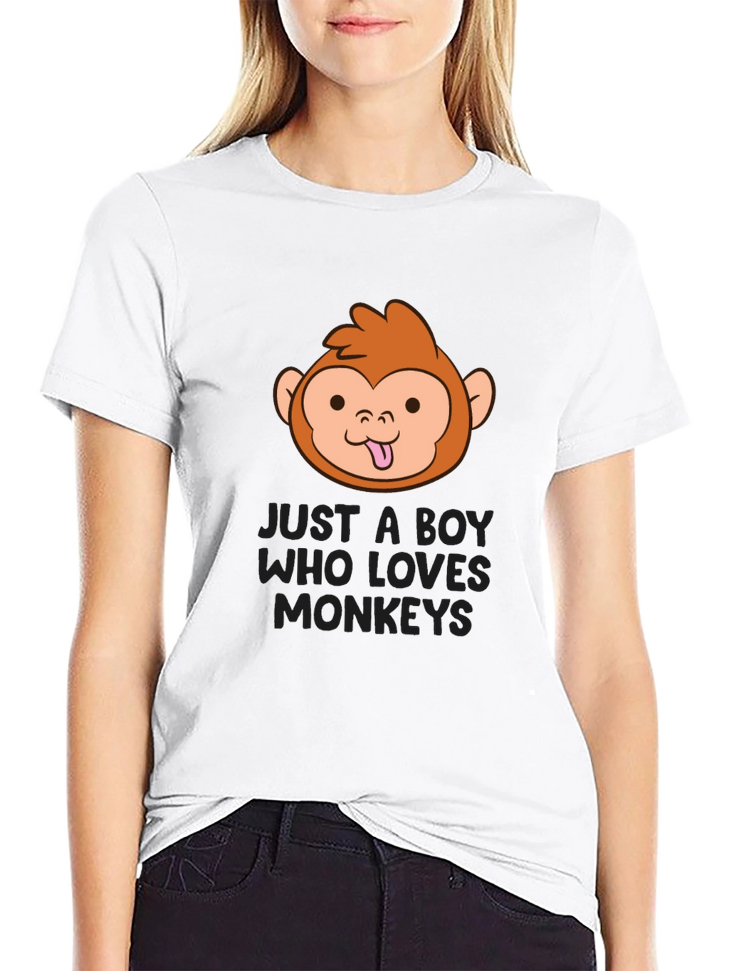 Funny Monkey Lover Boys Black T-Shirt