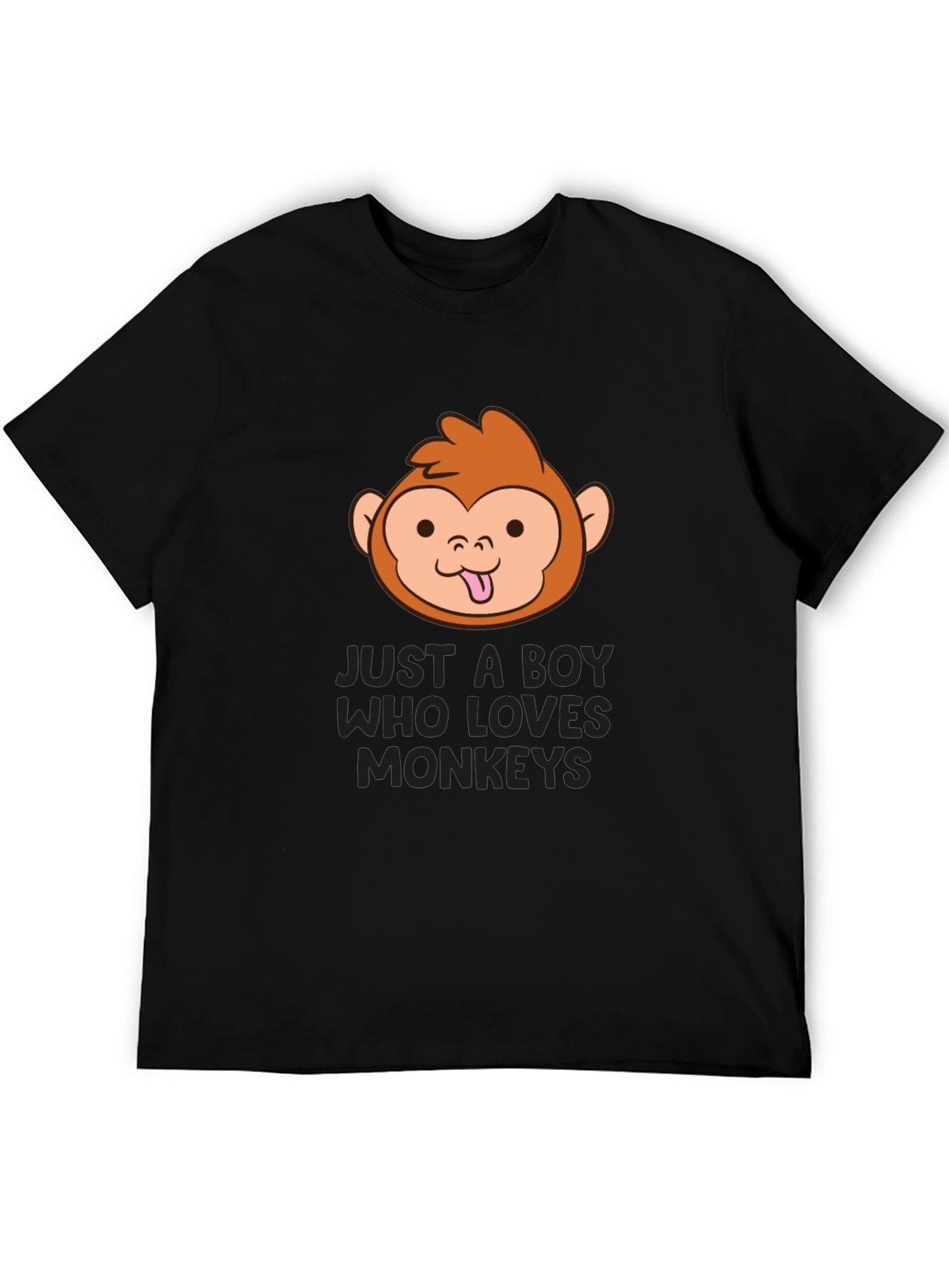 Funny Monkey Lover Boys Black T-Shirt