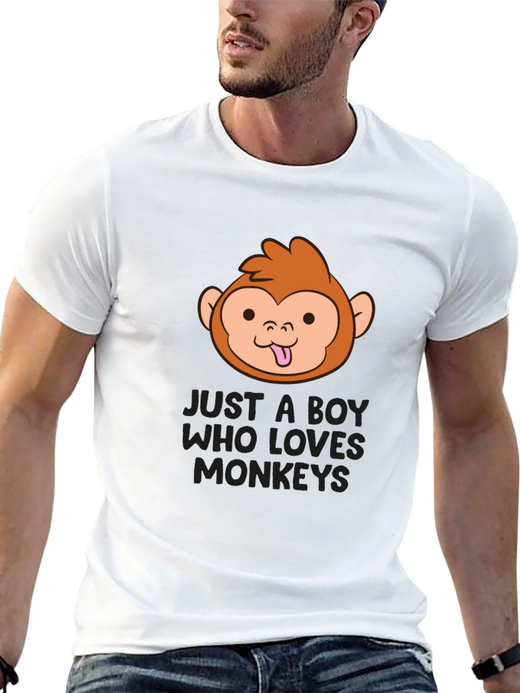 Funny Monkey Lover Boys Black T-Shirt