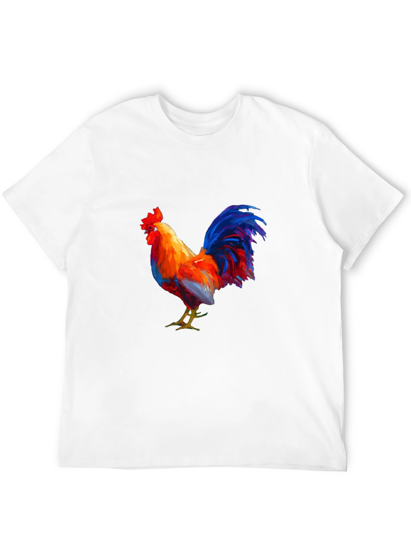 Rooster Graphic Tee - Black Cotton T-Shirt