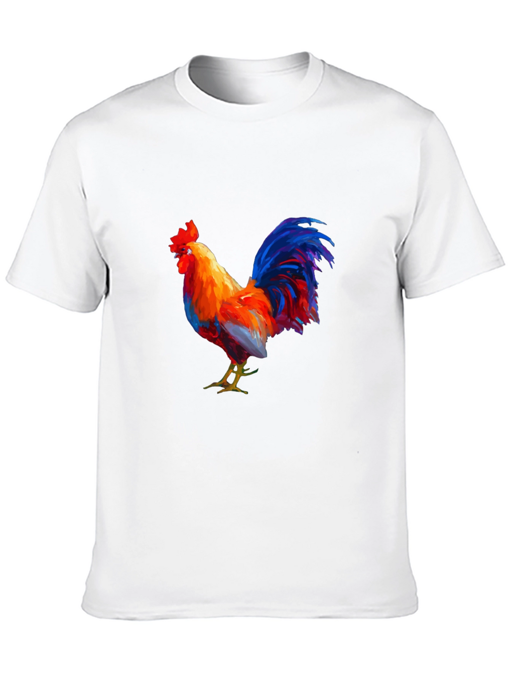 Rooster Graphic Tee - Black Cotton T-Shirt