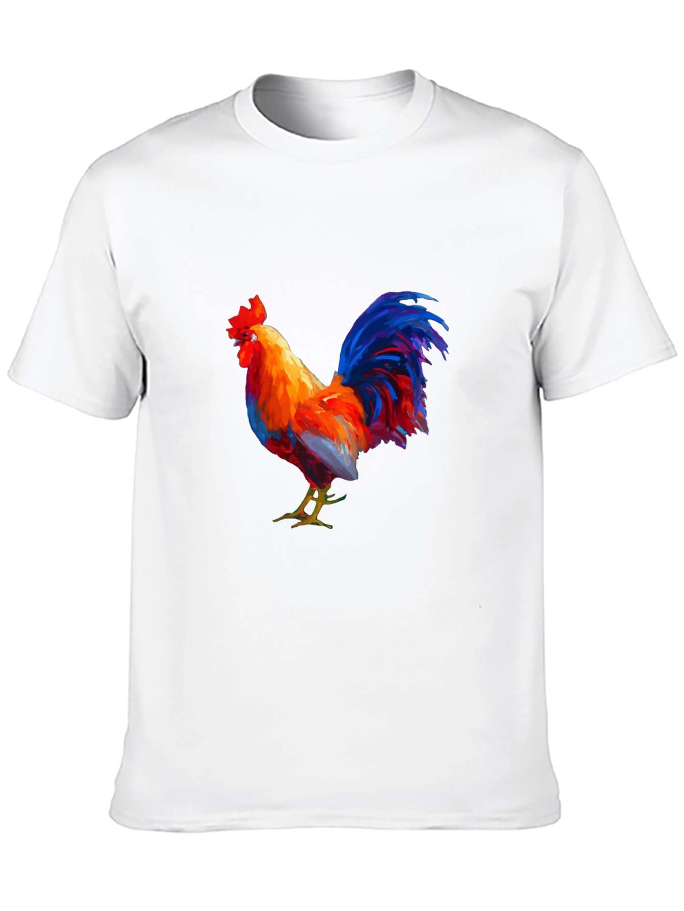 Rooster Graphic Tee - Black Cotton T-Shirt