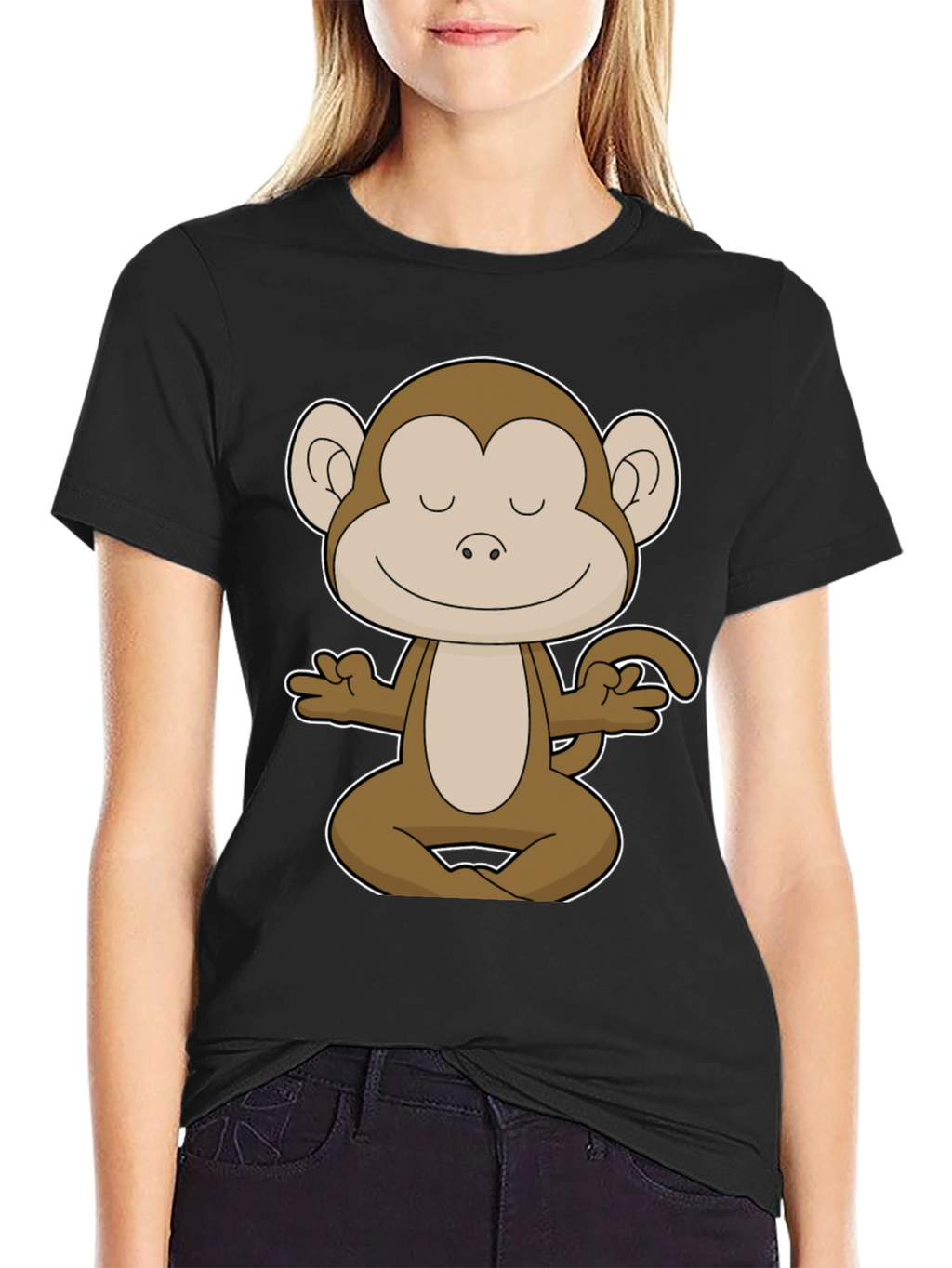 Meditating Monkey Graphic Tee - Yoga Funny T-Shirt