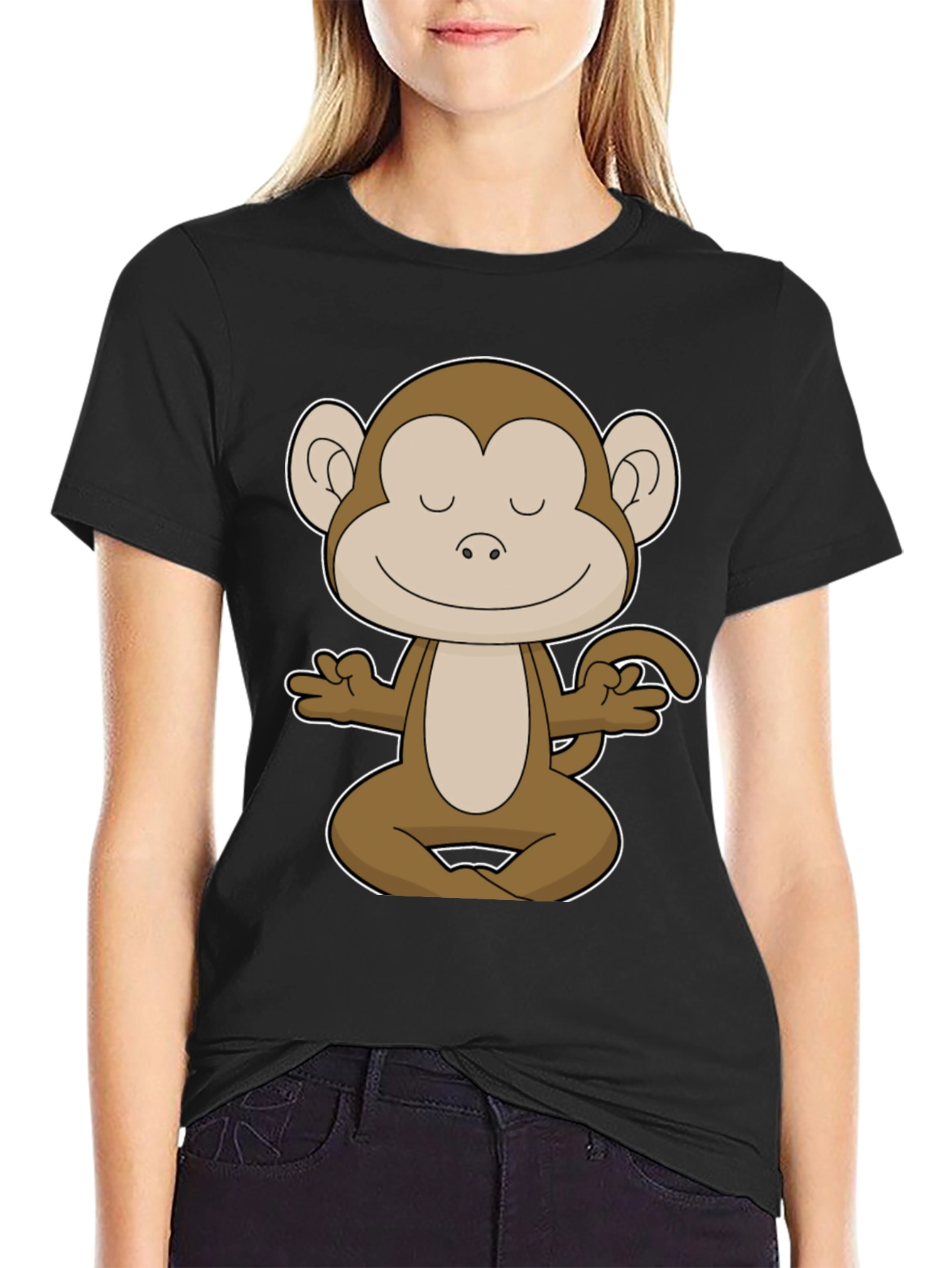 Meditating Monkey Graphic Tee - Yoga Funny T-Shirt