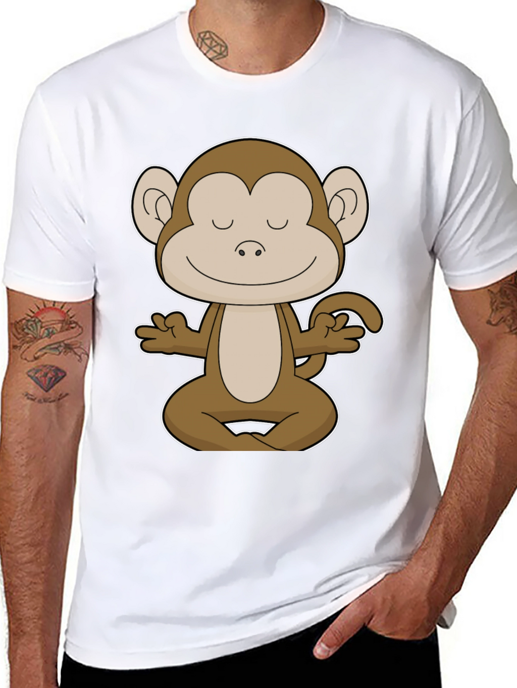 Meditating Monkey Graphic Tee - Yoga Funny T-Shirt