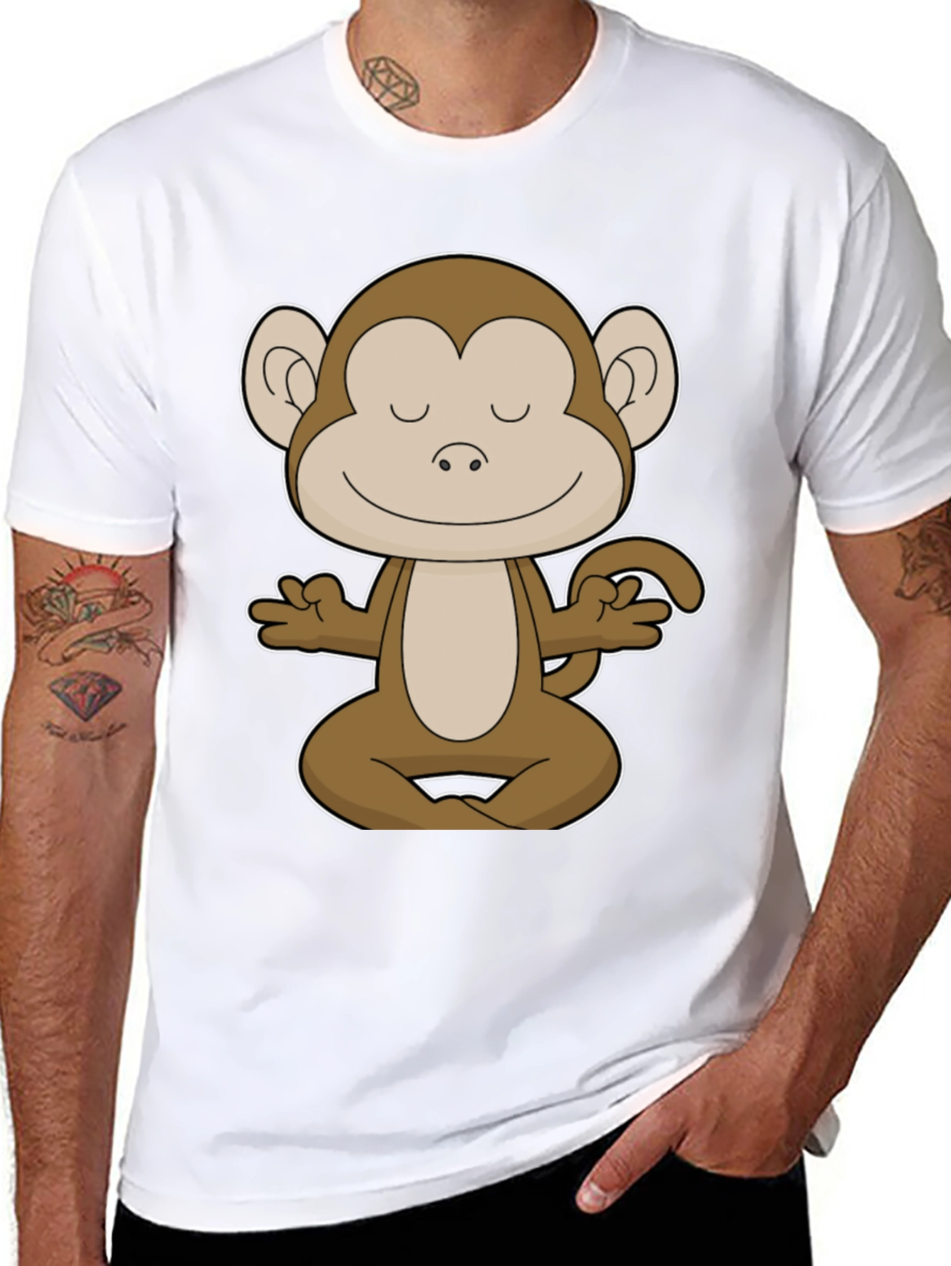Meditating Monkey Graphic Tee - Yoga Funny T-Shirt