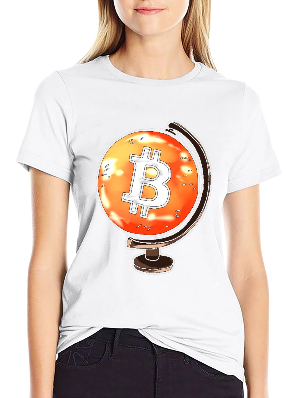 Bitcoin Globe Black T-Shirt
