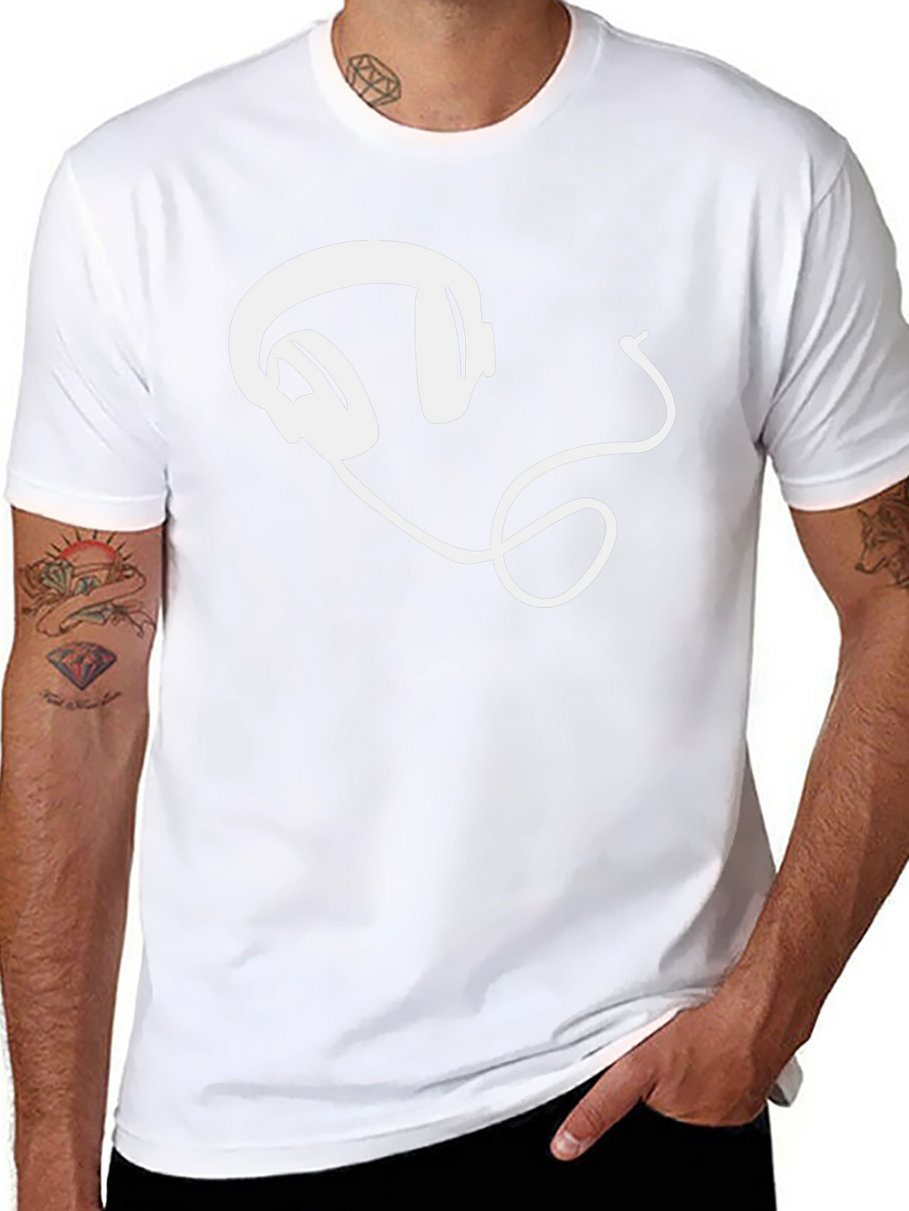 Cool Headphones Graphic Tee - Black