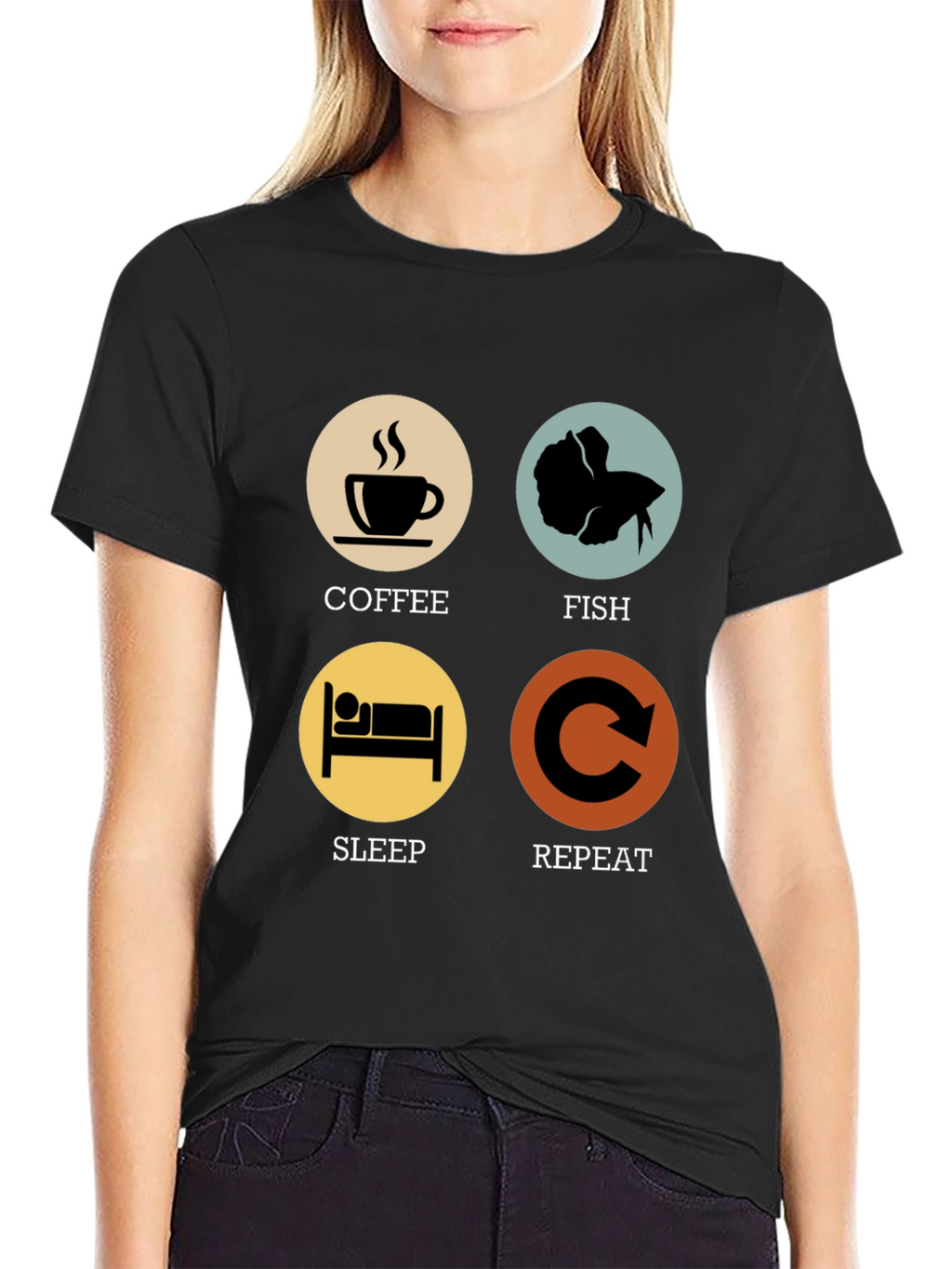 Coffee Fish Sleep Repeat T-Shirt