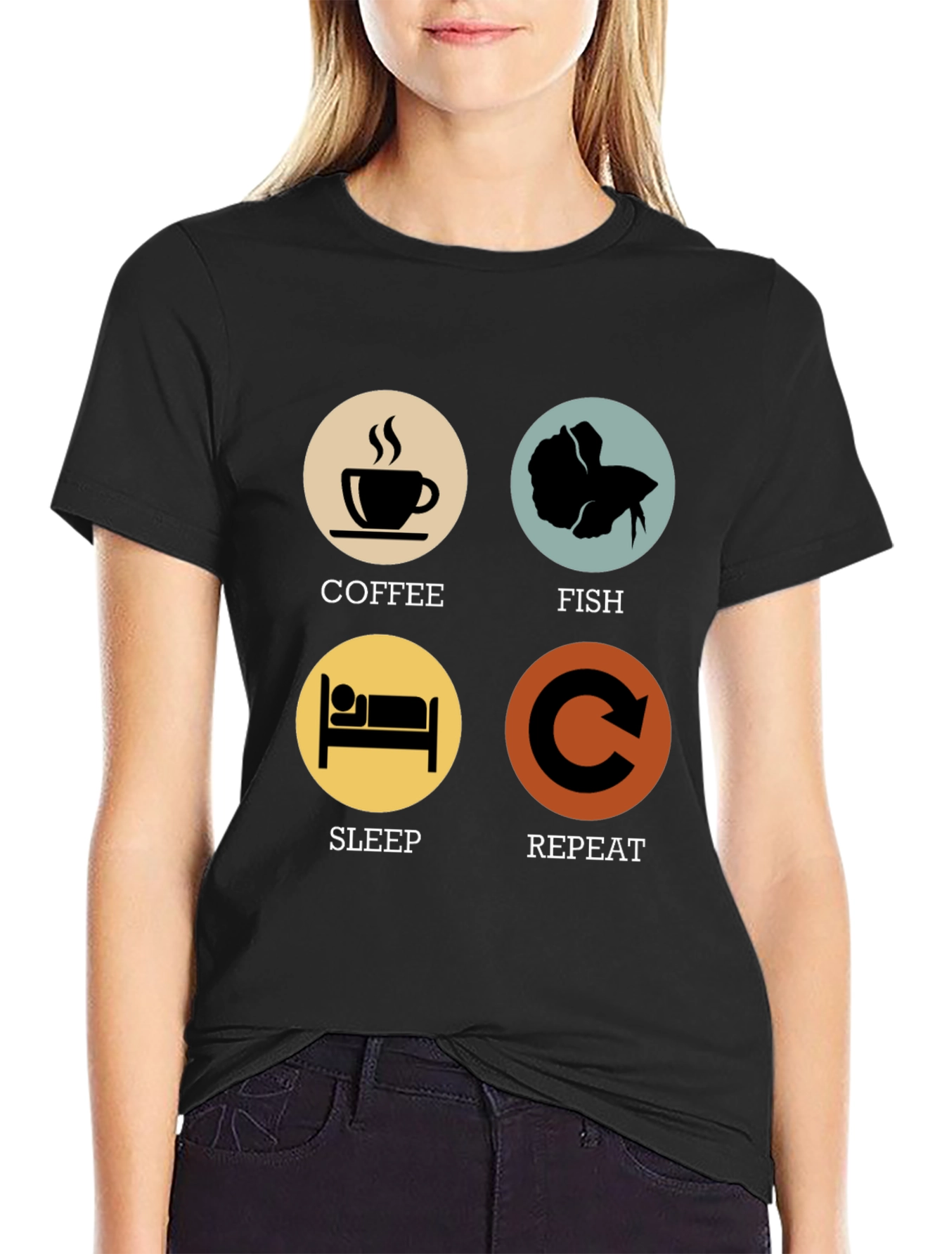 Coffee Fish Sleep Repeat T-Shirt