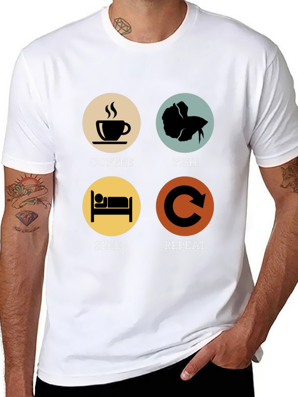 Coffee Fish Sleep Repeat T-Shirt