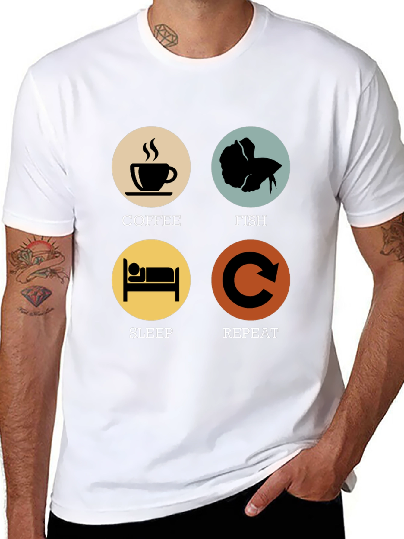 Coffee Fish Sleep Repeat T-Shirt