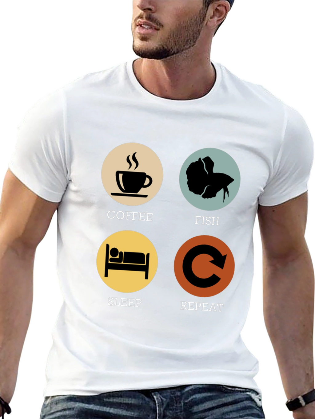 Coffee Fish Sleep Repeat T-Shirt