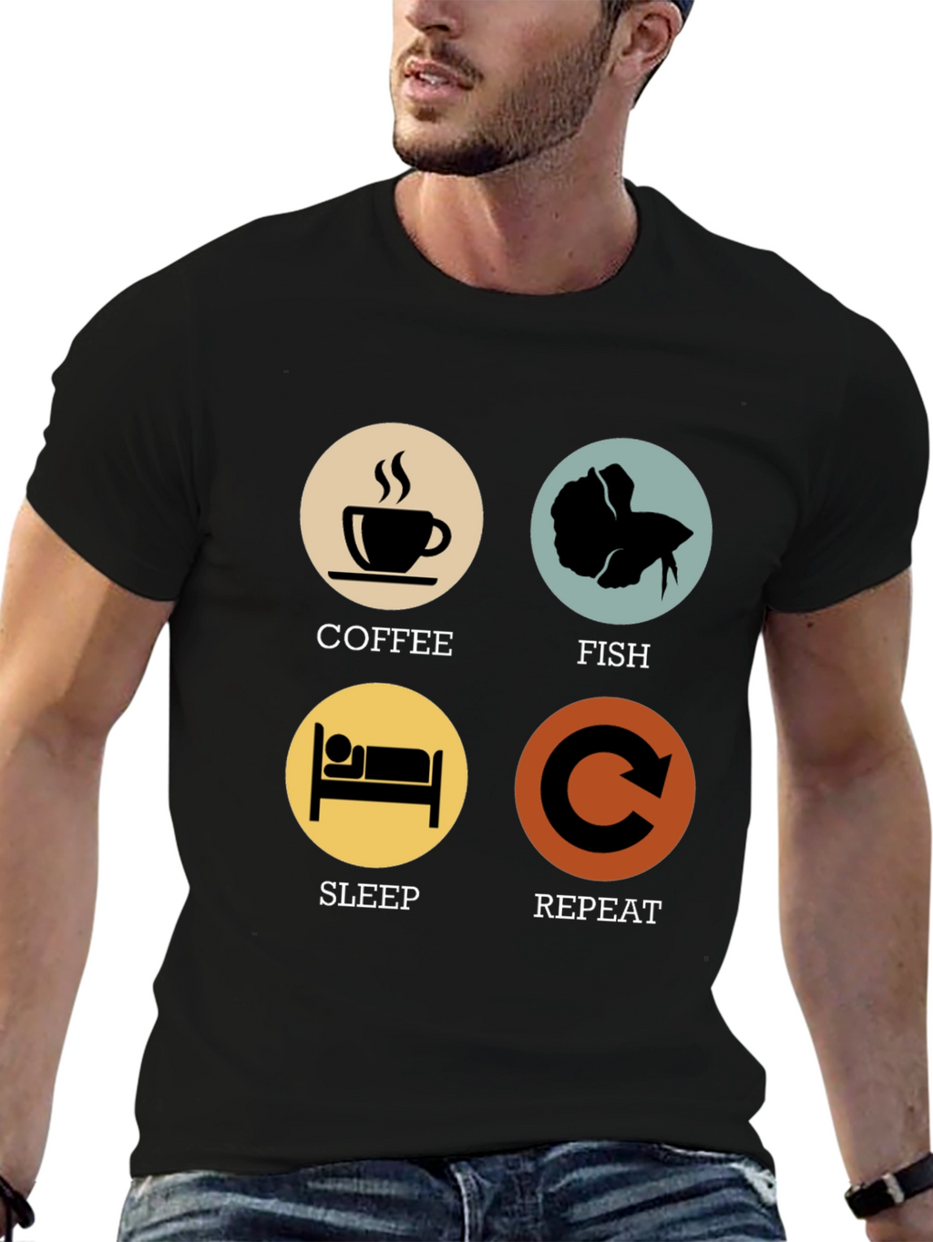 Coffee Fish Sleep Repeat T-Shirt