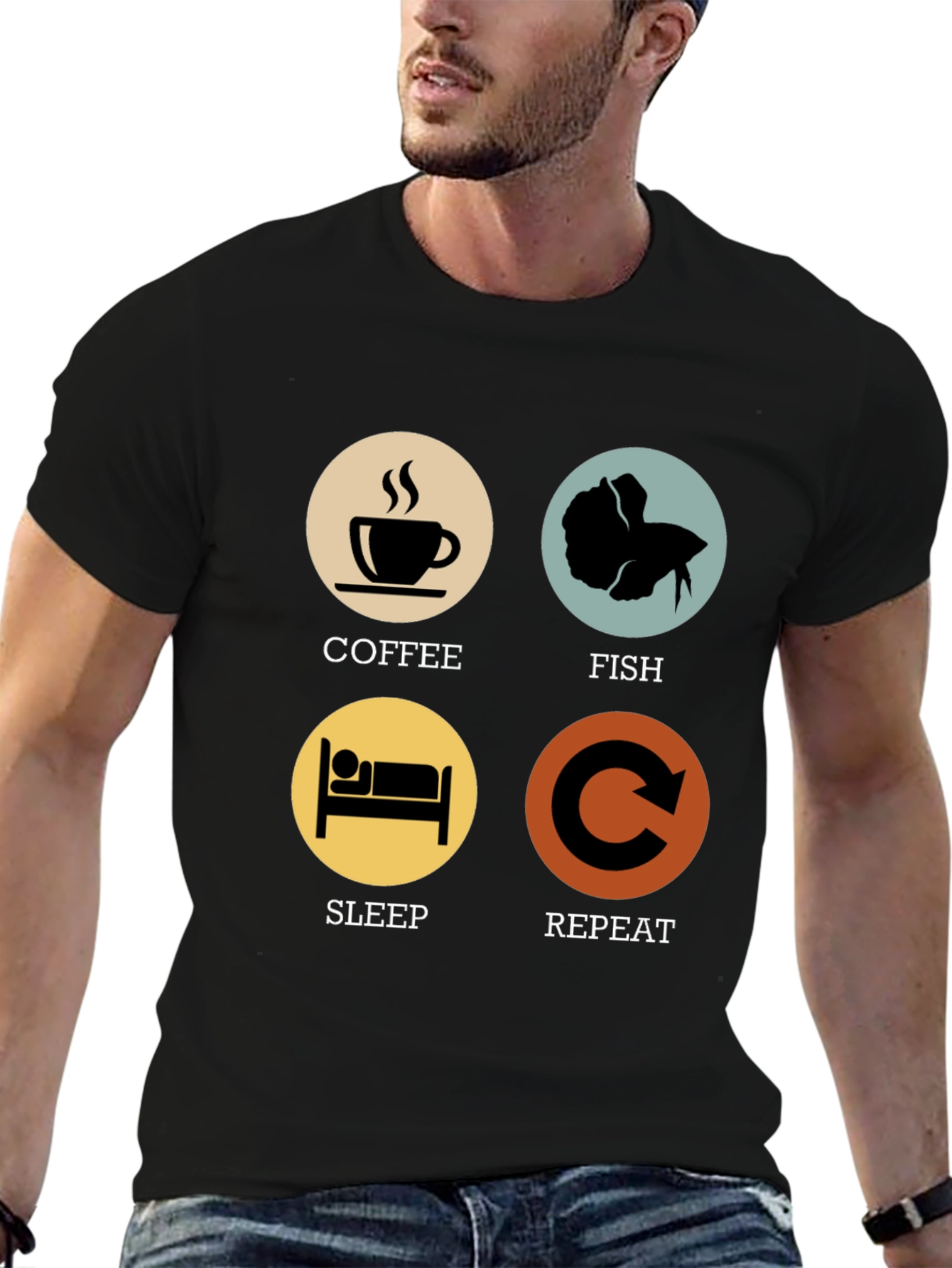 Coffee Fish Sleep Repeat T-Shirt