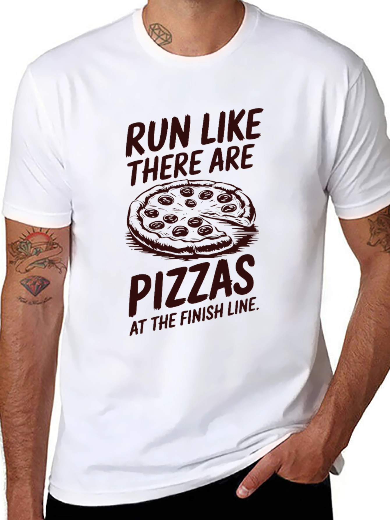 Pizza Run T-Shirt: Funny Foodie Fitness Tee