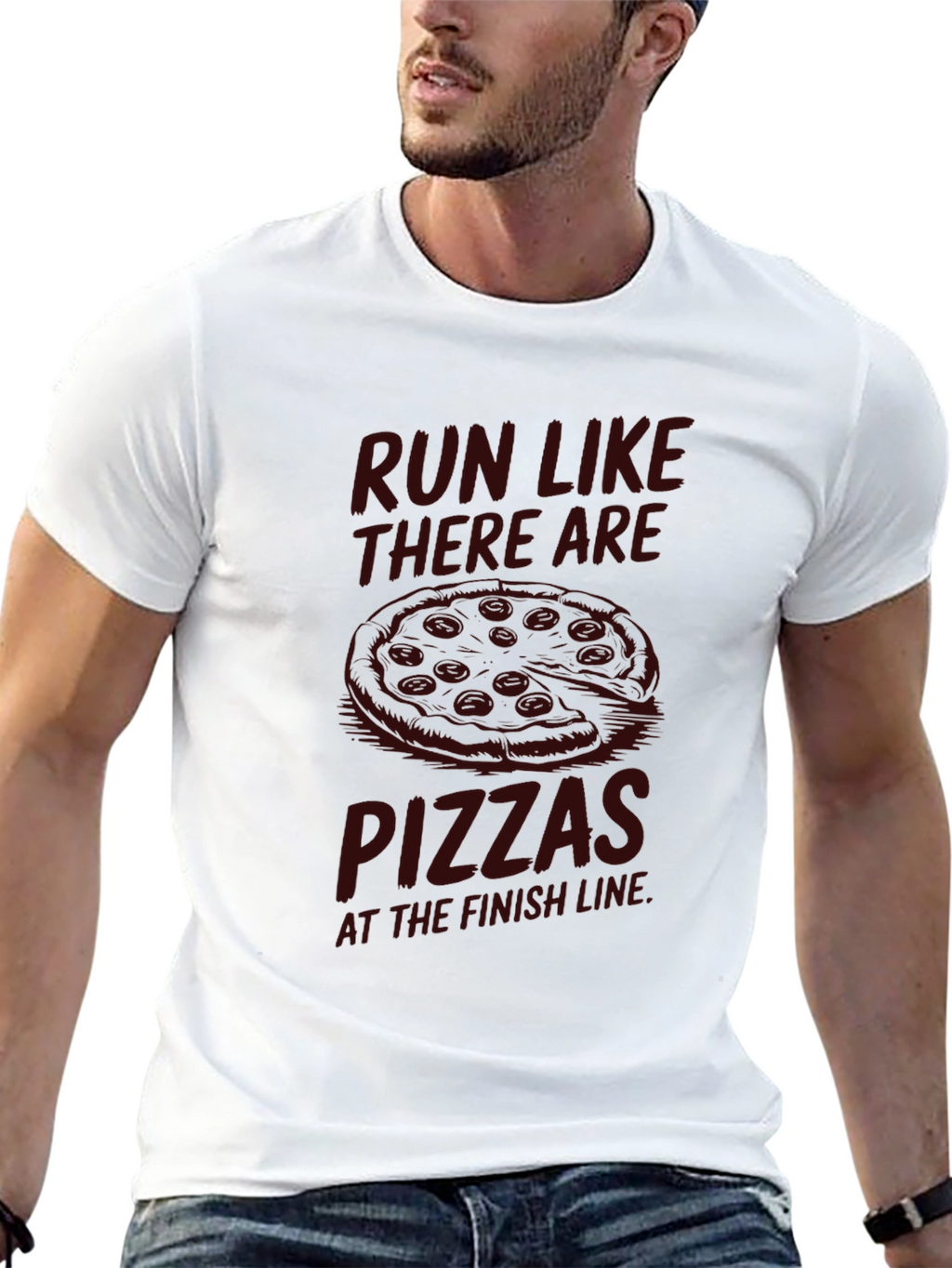 Pizza Run T-Shirt: Funny Foodie Fitness Tee