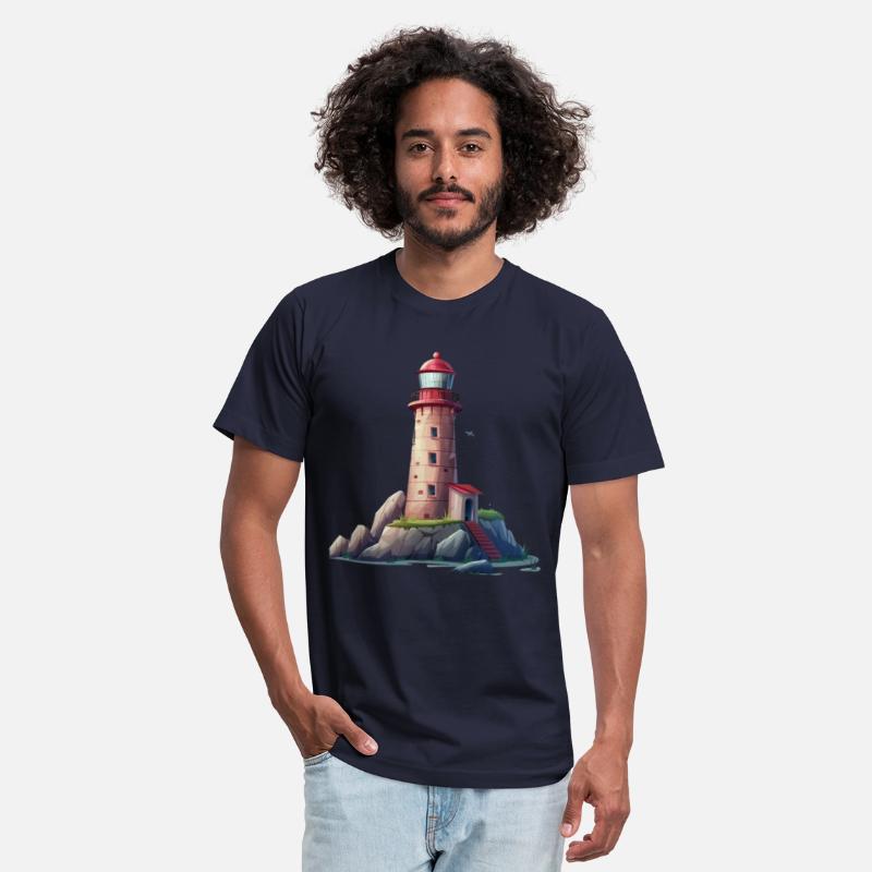 Serene Lighthouse Coastal Scene