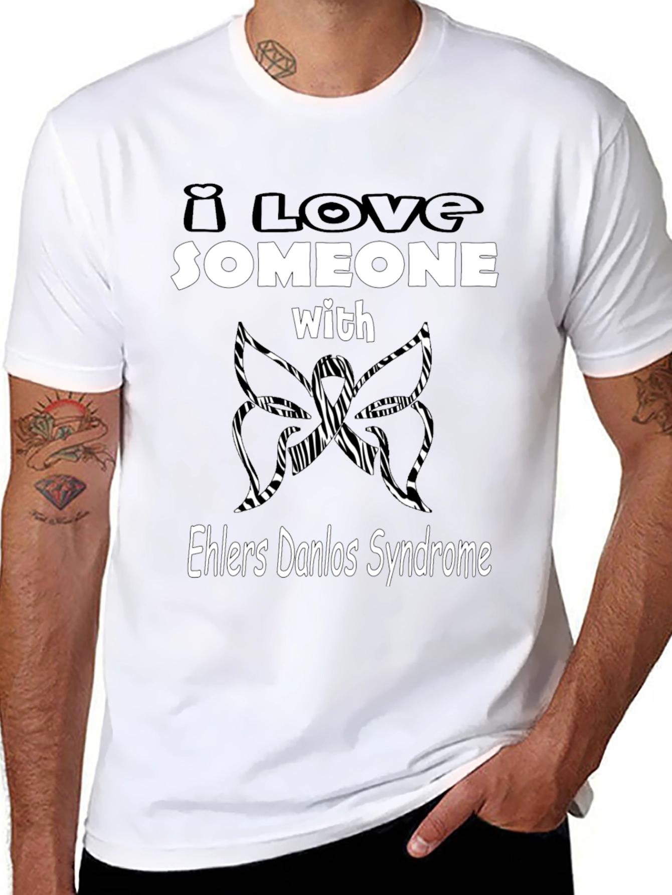 Ehlers Danlos Syndrome Awareness T-Shirt - Butterfly Design