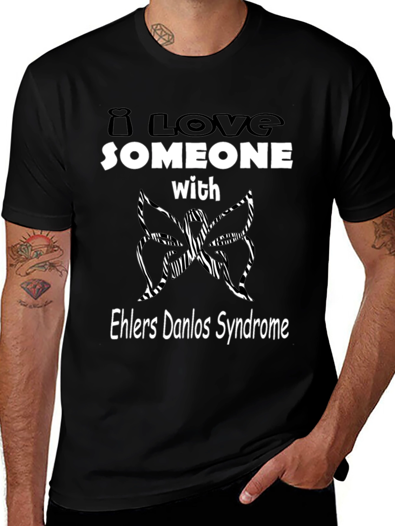 Ehlers Danlos Syndrome Awareness T-Shirt - Butterfly Design