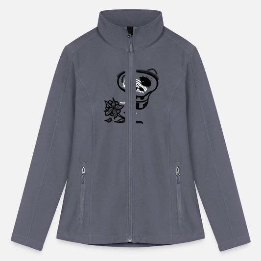 Skeleton skull smile with flower