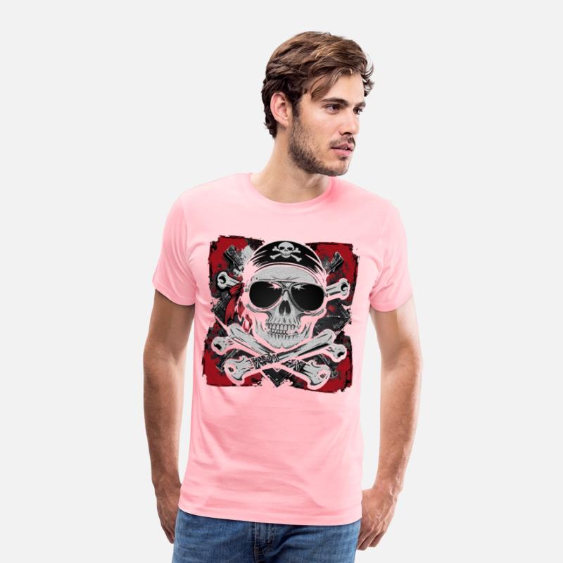 Skull Biker Pirate T-Shirt – Cool Skeleton bandana