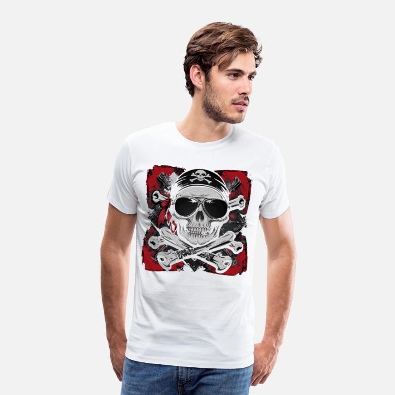 Skull Biker Pirate T-Shirt – Cool Skeleton bandana