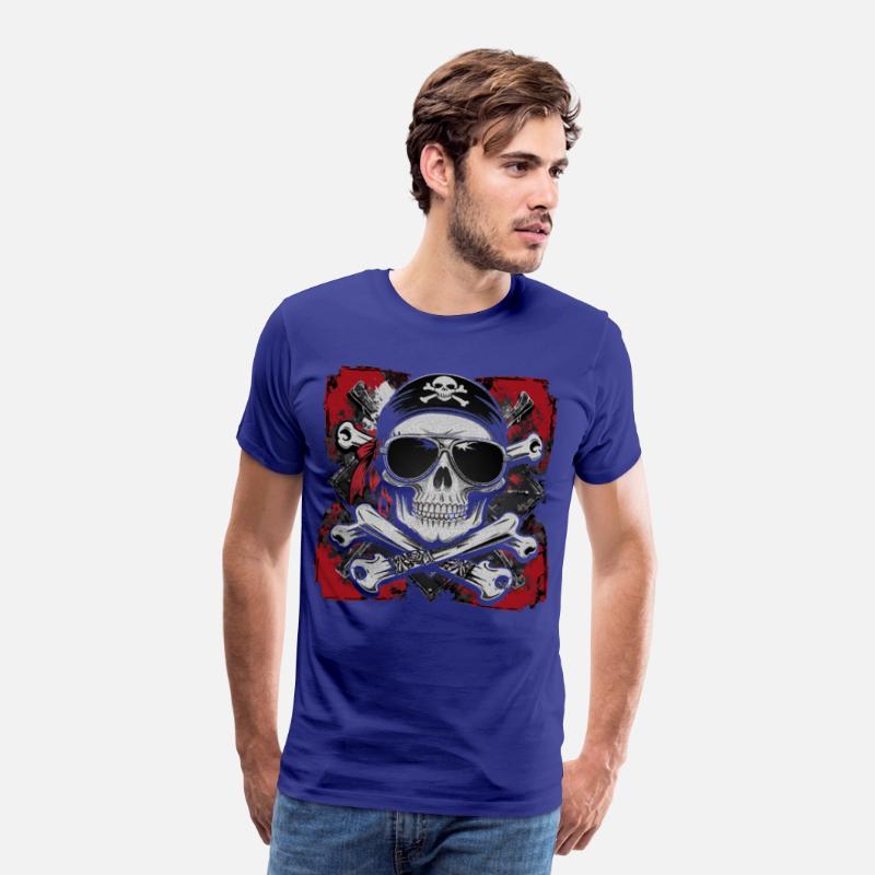 Skull Biker Pirate T-Shirt – Cool Skeleton bandana