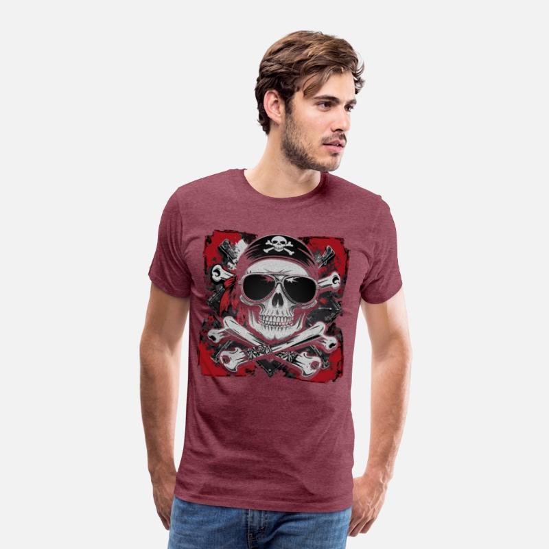 Skull Biker Pirate T-Shirt – Cool Skeleton bandana