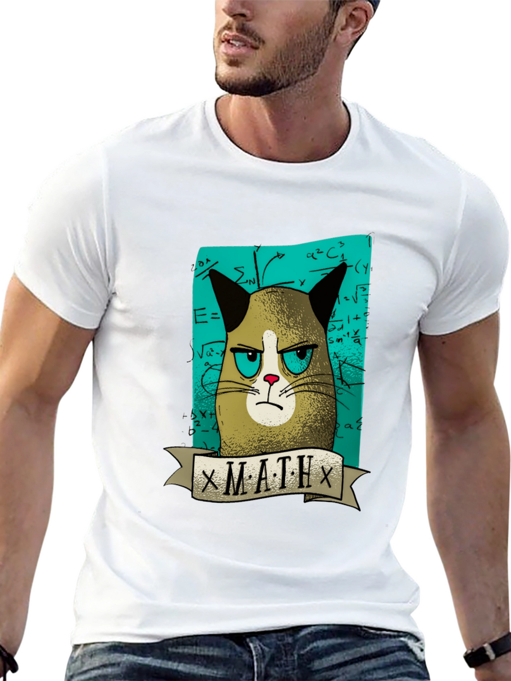 Grumpy Cat Math T-Shirt - Funny Graphic Tee