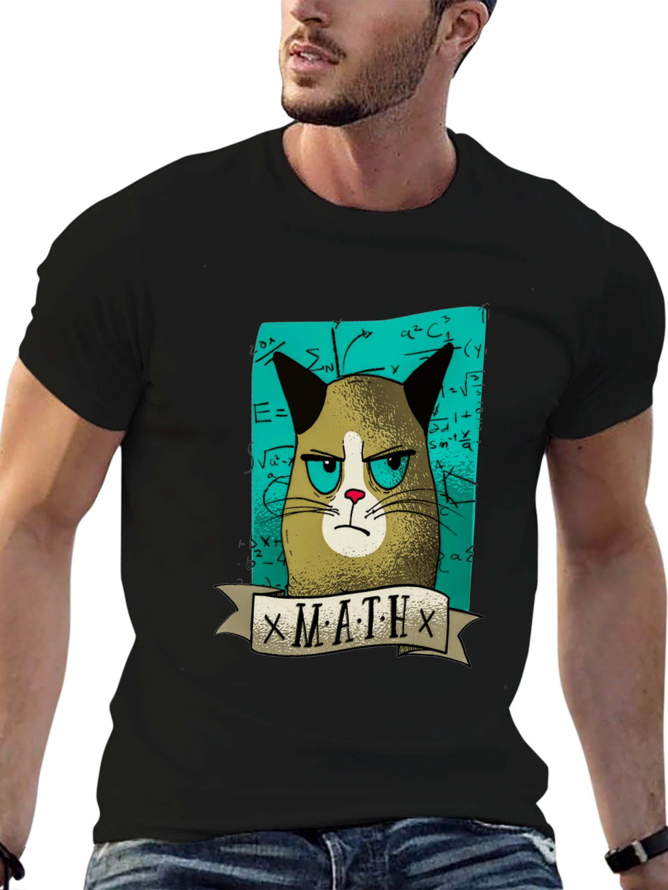 Grumpy Cat Math T-Shirt - Funny Graphic Tee