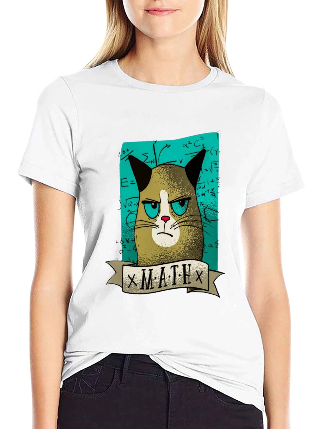 Grumpy Cat Math T-Shirt - Funny Graphic Tee
