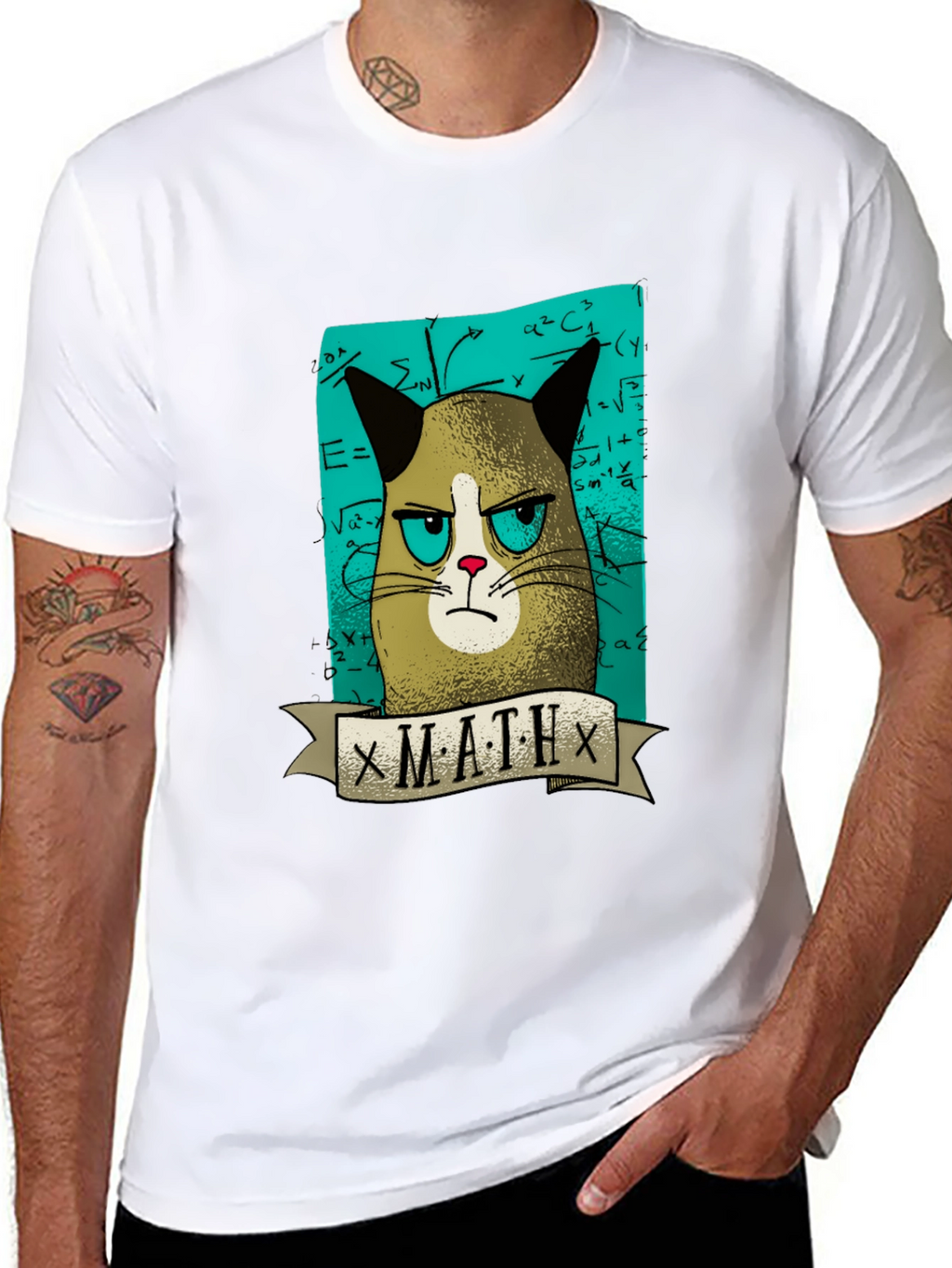 Grumpy Cat Math T-Shirt - Funny Graphic Tee