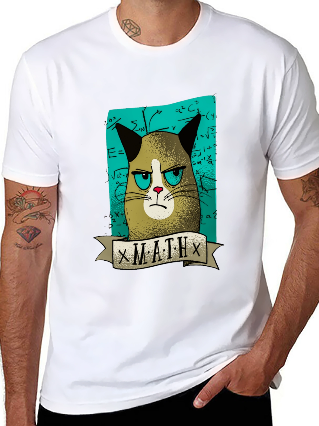 Grumpy Cat Math T-Shirt - Funny Graphic Tee