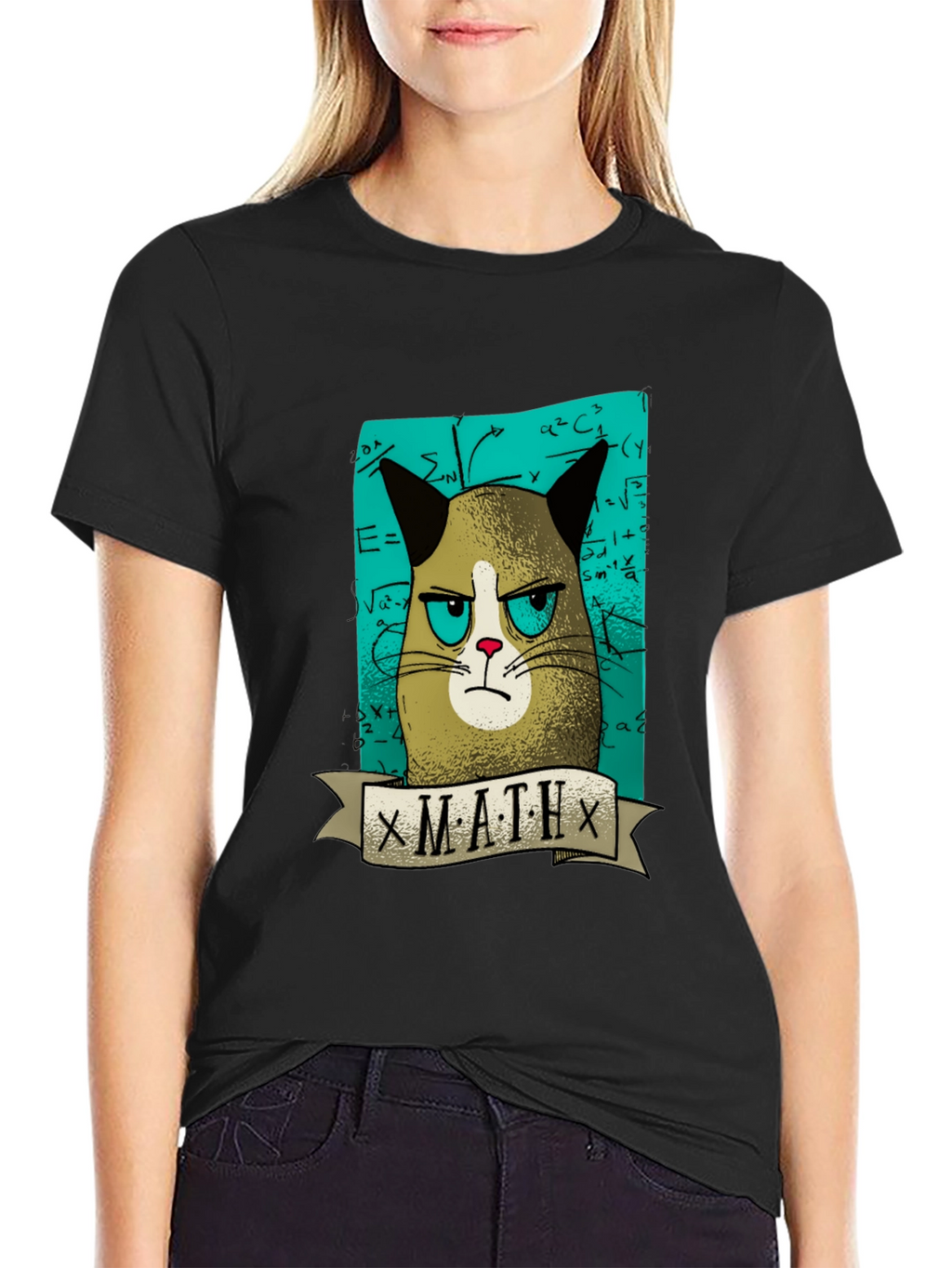 Grumpy Cat Math T-Shirt - Funny Graphic Tee