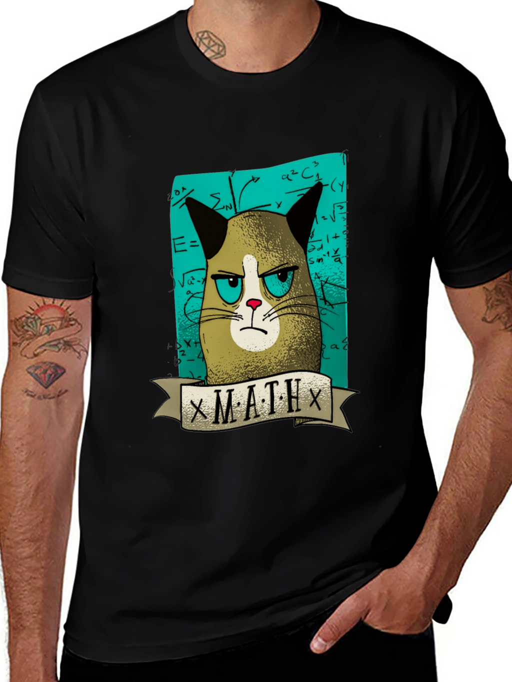 Grumpy Cat Math T-Shirt - Funny Graphic Tee