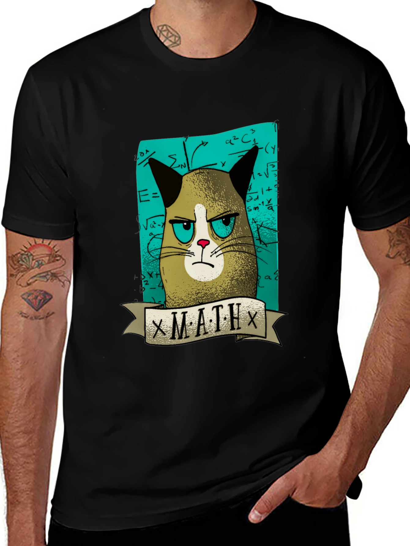 Grumpy Cat Math T-Shirt - Funny Graphic Tee