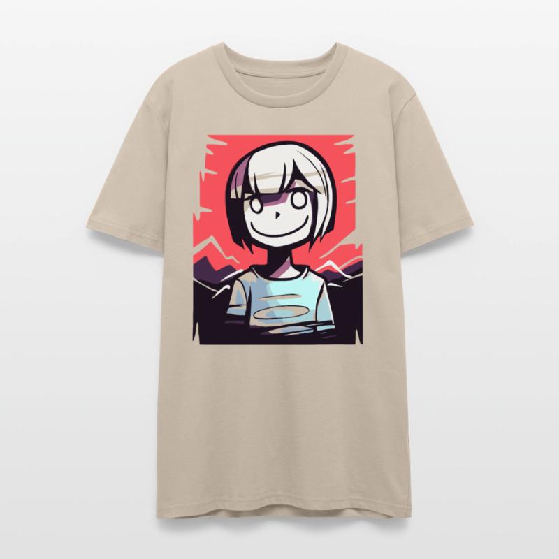 Smiling Girl with Bold Red Sky