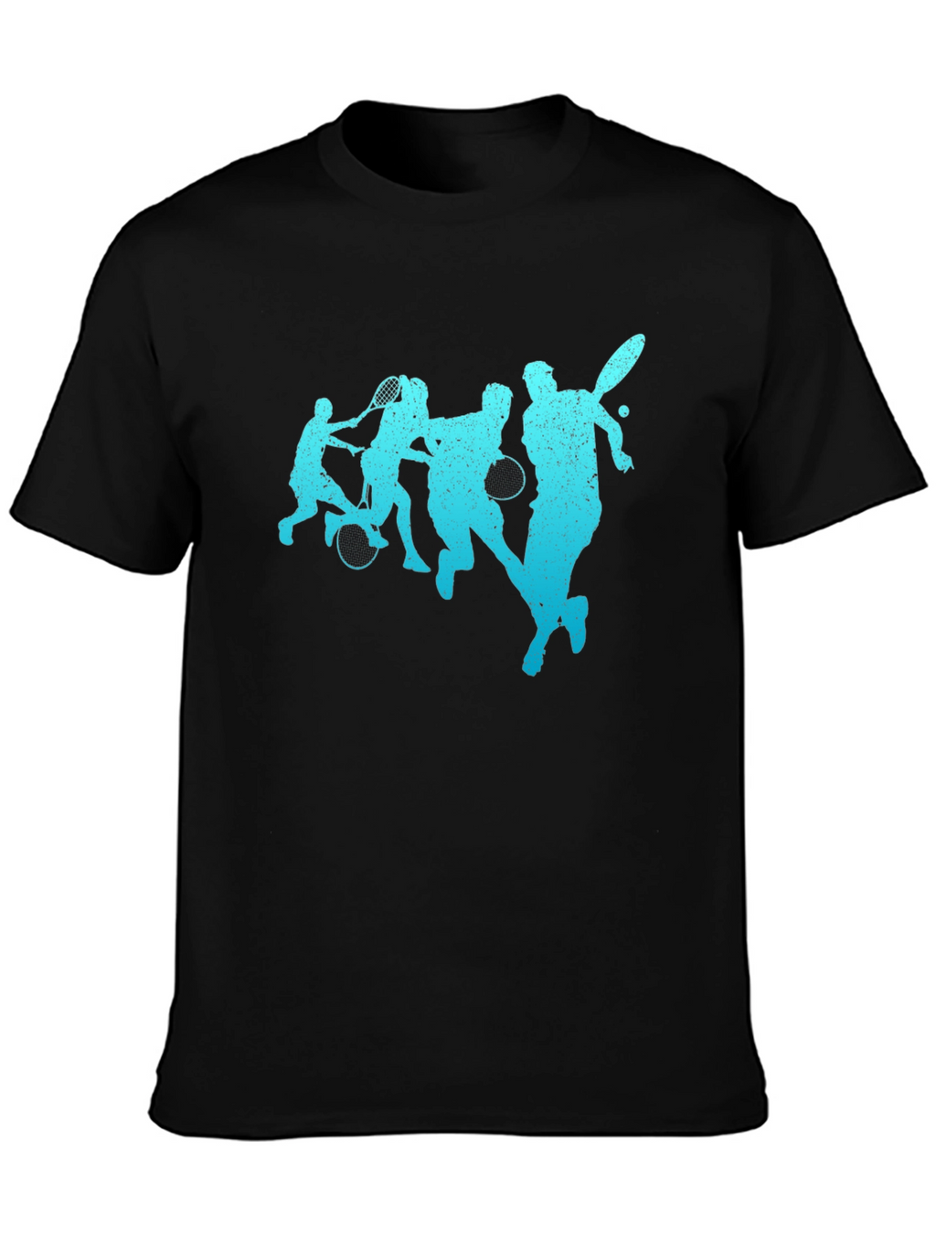 Mens Black Tennis Player Graphic T-Shirt