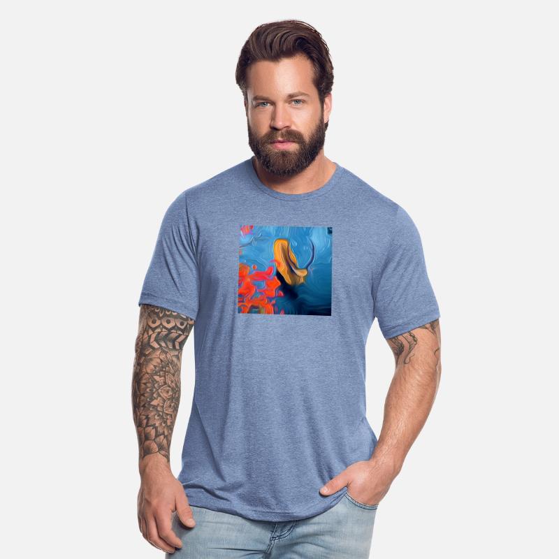 stag in the river digital art abstract painting