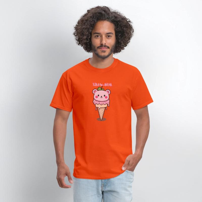 Straw-Bear Ice Cream Character Shirt